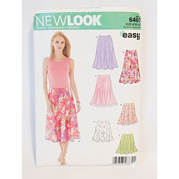 New Look 6461 Sewing Pattern Skirt 5 Styles Uncut Size  10 12 14 16 18 20 22 - Picture 1 of 4